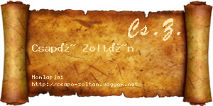 Csapó Zoltán névjegykártya